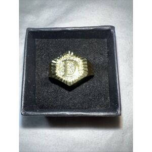 18k Gold Plates "D" Ring Size 7 Ladies